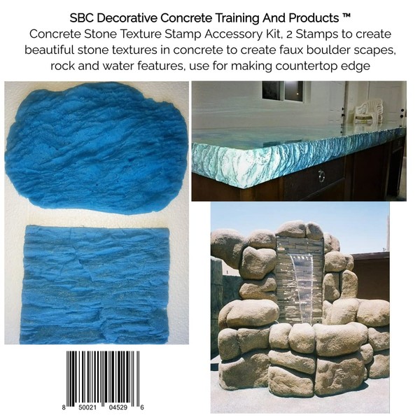 Small Concrete, Masonry Form Texture Stamp Kit, 2 Small Hand