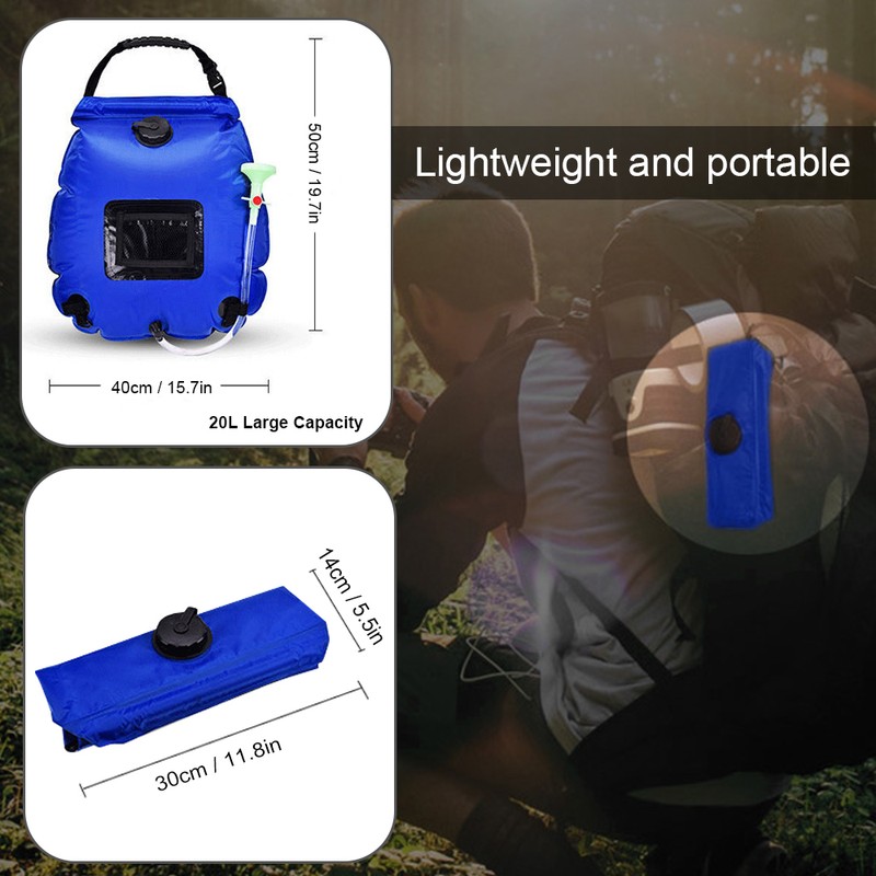 20L Solar Shower Bag Outdoor Portable Solar Heating Shower Bag