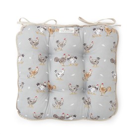 Cooksmart Hen House Lane Seat Pad | British Designed Farmhouse-Inspired Chair Cushion | 100% Cotton with Soft Polyester Filling | Stylish & Comfortable Dining Seat Pad | Hand Wash Only