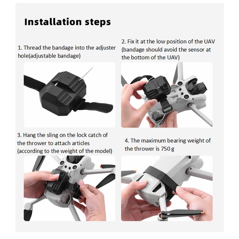 RC Drone Thrower Dropper Lightweight USB Charging 2.4G Drone Airdrop