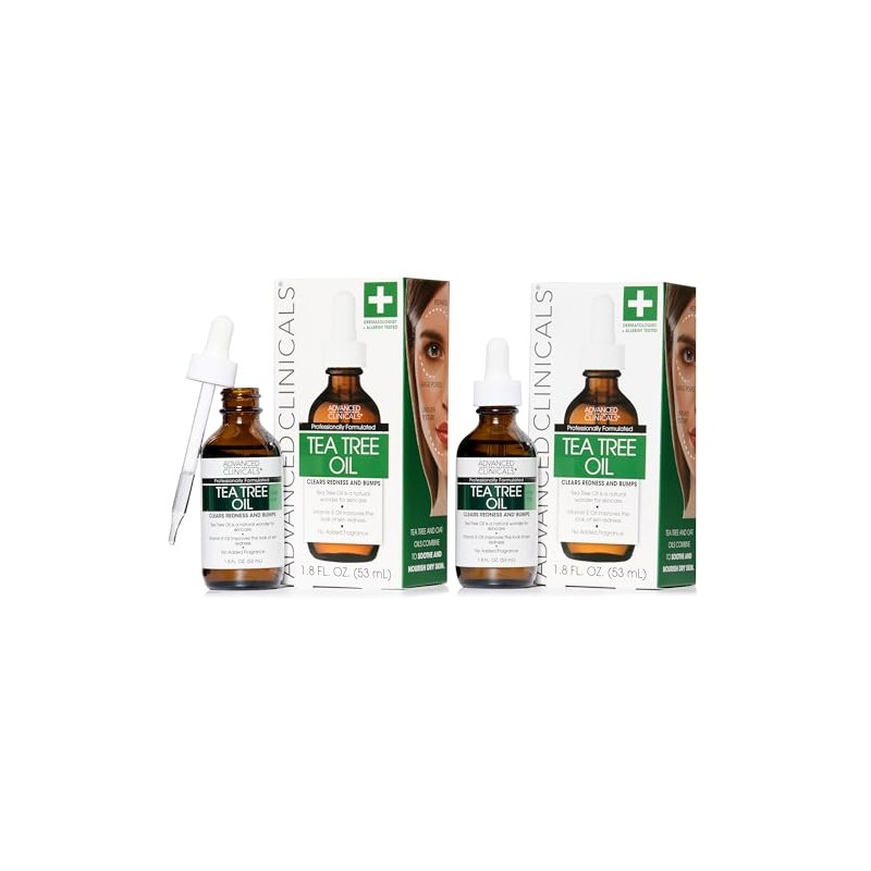 Advanced Clinicals Aceite de árbol de té para enrojecimiento y