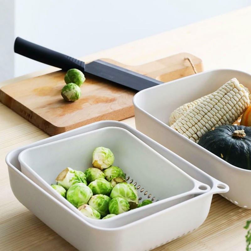 3pcs Fruits & Vegetable Colander Set,2 in 1 Fruit Washing
