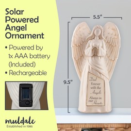 Garden Angel Memorial Decoration Solar Lights - Sympathy Gifts for Loss of Dad - in Loving Memory Ornament Father's Day - Garden Praying Angel Figurines for Loss of Loved Ones Outdoor Garden