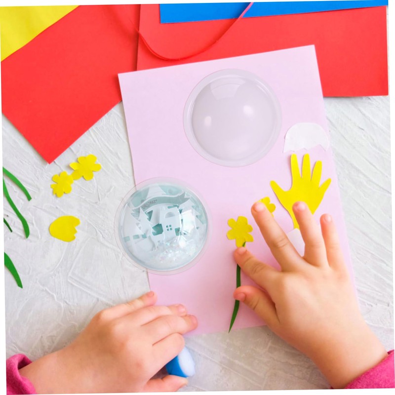 Totority 20pcs Clear Half Sphere Plastic Domes for Crafts Durable