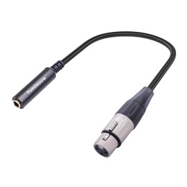 Yumiwoow XLR Female to 1/4" Female Cable, 3 Pin Female to 6.35mm Socket Audio Cord, XLR Jack to TS/TRS Quarter inch Adapter Connector Converter Metal Construction 1FT