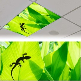 QOROL 2 Magnetic Fluorescent Light Covers for Classroom, School Lights - Decor Filters for Drop Ceiling Lights（Gecko）