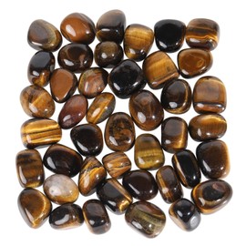 Sportmusies 1lb Natural Tumbled Tiger’s Eye Stone Gravel for Home Garden Decoration, Polished Crystals for Reiki Healing Energy Balancing