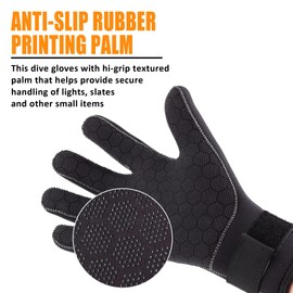 SARHLIO Water Gloves 5mm Neoprene Warmer Wetsuit Winter Gloves with Adjustable Wrist Strap for Ice Canoeing Ocean Swimming Kayaking Spearfishing Skiing(WR5mmM)