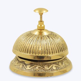 Vintage Brass Reception Desk Bell – Antique-Style Service Counter Bell for Hotel, Restaurant, and Home Decor – Handcrafted Decorative Call Bell Gift
