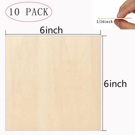GTCWINCN Rectangle Unfinished Unpainted Basswood Wooden Sheets for Craft DIY Hand-Made Project Mini House Building Architectural Model Pack of 10 (150 * 150 * 1.5)