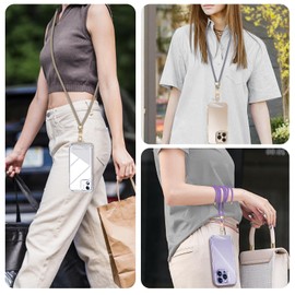 ROCONTRIP 2 Pack Phone Lanyard,Premium Crossbody Phone Strap with 2 X TPU Phone Patch Upgraded Metal Buckle Cell Phone Charms Compatible with Most Smartphone