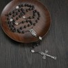 SALOMOCA Bead Rosary Necklace with Crucifix and Our Lady of