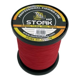 Stork HD 4 Way Braided Fishing Line 3000m (Red, 10lbs/4.5kg/0.11mm)