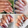 120PCS Clear Half Frosted Nails Tip Almond Acrylic Fake Nails