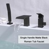 Beiyi Waterfall Roman Tub Faucet with Hand Shower Matte Black