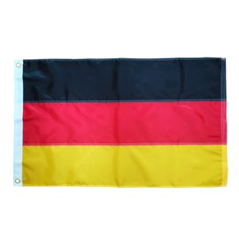 German Flag with Brass Eyelets 90 x 150 cm 210D Nylon Material with Stitched Stripes Premium Weatherproof Flags for Outdoor and Indoor Use