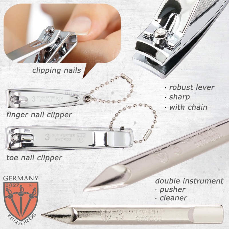 3 Swords Germany - brand quality 8 piece manicure pedicure