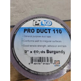 Pro Tapes & Specialties Qty: 1 Pro Duct 110 Tape 3"x 60 yds. Burgundy