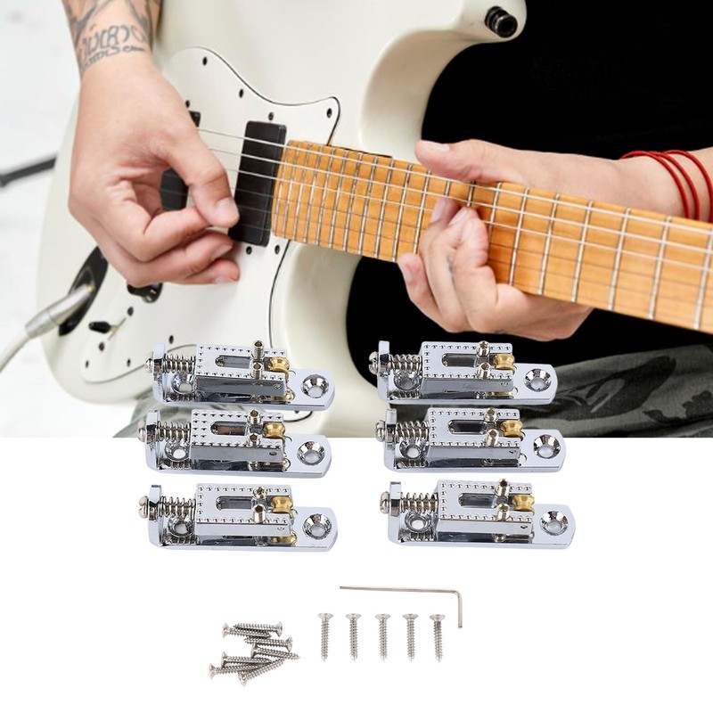 Electric Guitar Split Bridge Saddle Roller Ball String Plate Metal