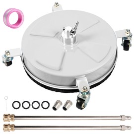 Wexo Palindrog 14" Pressure Washer Surface Cleaner with 4 Wheels, Stainless Steel Power Washer Surface Cleaner for Driveways Sidewalks Patios, 1/4" Quick Connector, 2 Extension Wand, 4000 PSI