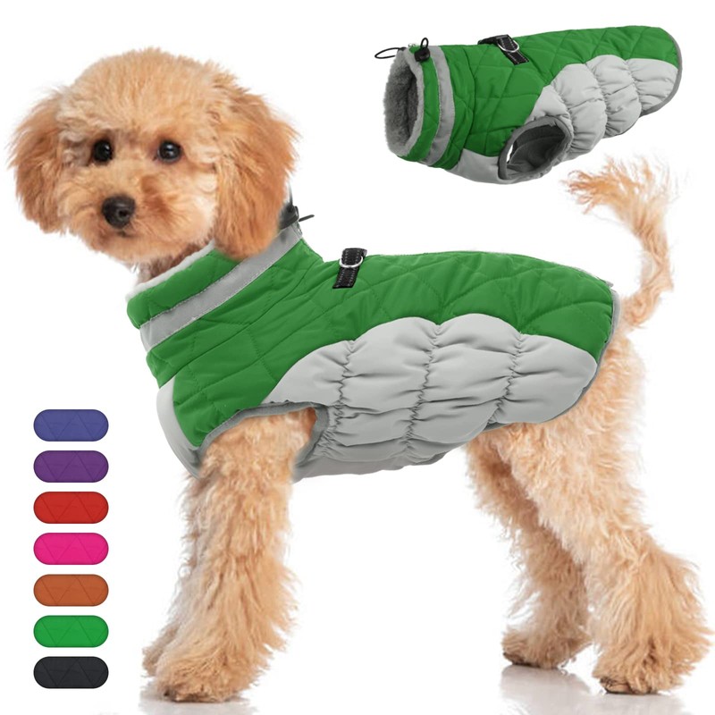 OUOBOB Dog Winter Jacket - Large Dogs, Waterproof, Reflective, Windproof,