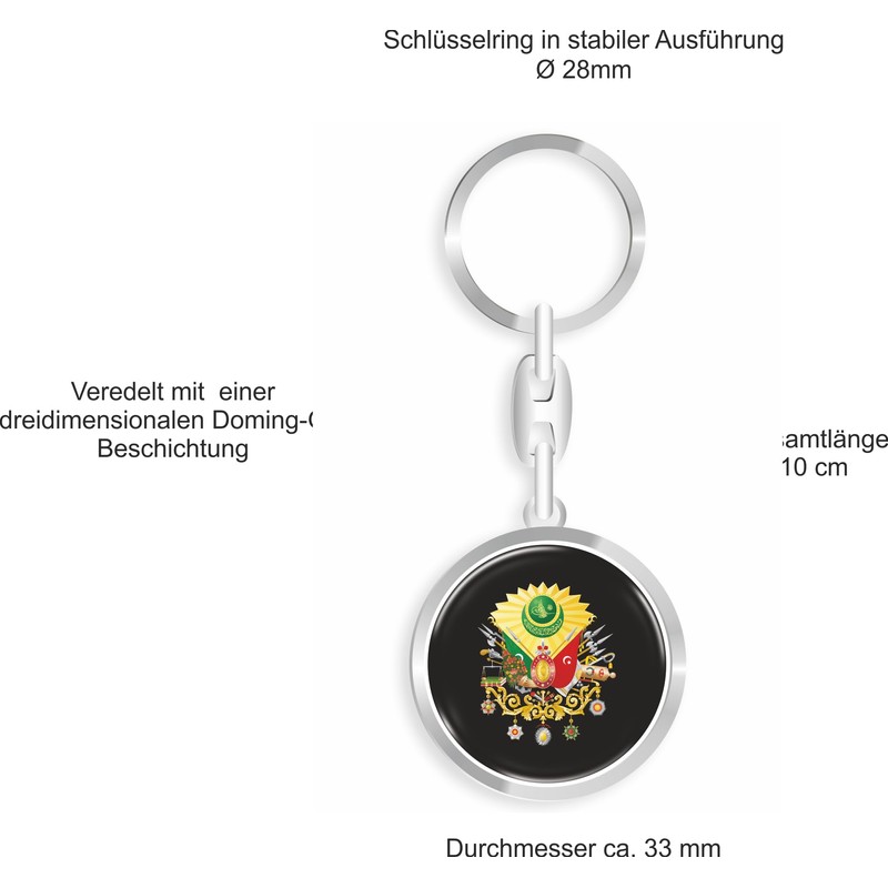 daged Osmanli Ottoman Empire Key Ring Key Ring 3D Effect