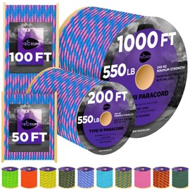 TECEUM Utility Nylon Rope Baby Shower – 200 ft– 4mm – Heavy Duty Rope – Tent Cord – Outdoor Сamping Rope –Camping Hiking Gear and Equipment – EDC Cord – Strong Survival Rope 0109b