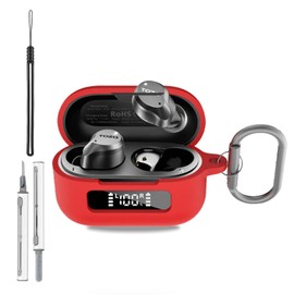 for TOZO NC9 2024 Case Cover, Full Protective Silicone Skin Cover for TOZO NC9 2024 Released,with Keychain & Lanyard and Cleaner Kit, Front LED Visible, Red