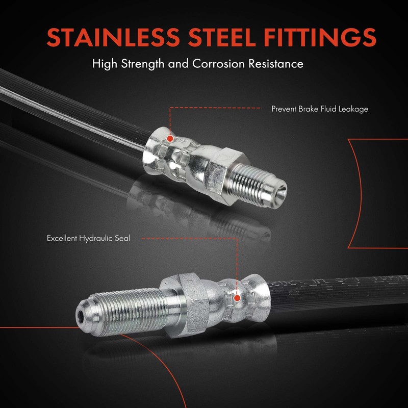 A-Premium Rear Driver or Passenger Side Brake Hydraulic Hose Compatible