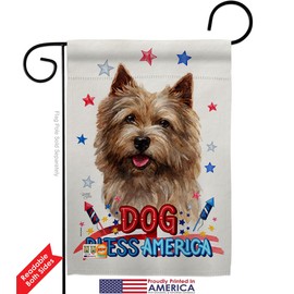 Breeze Decor Patriotic Norwich Terrier Garden Flag Pack Dog Puppy Spoiled Paw Canine Fur Pet Nature Farm Animal Creature Applique House Banner Small Yard Gift Double-Sided, Made in USA