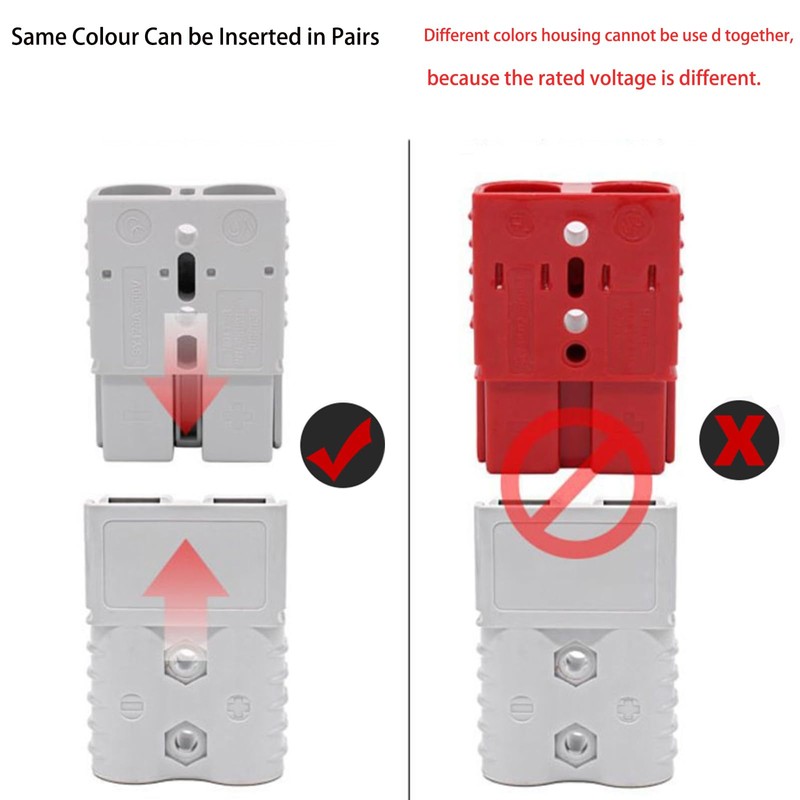 Plug Connectors Tool Compatible with Anderson Style, 10Pcs Grey 50