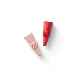 Rabbit Wine and Beverage Bottle Stoppers with Grip Top (Pink, Set of 2)