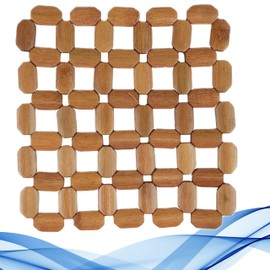 Trivet made of bamboo wood, non-slip and heat resistant. Pot trivet made of 100% natural bamboo. Pot mat available in various shapes and sizes (square 15 x 15 cm)