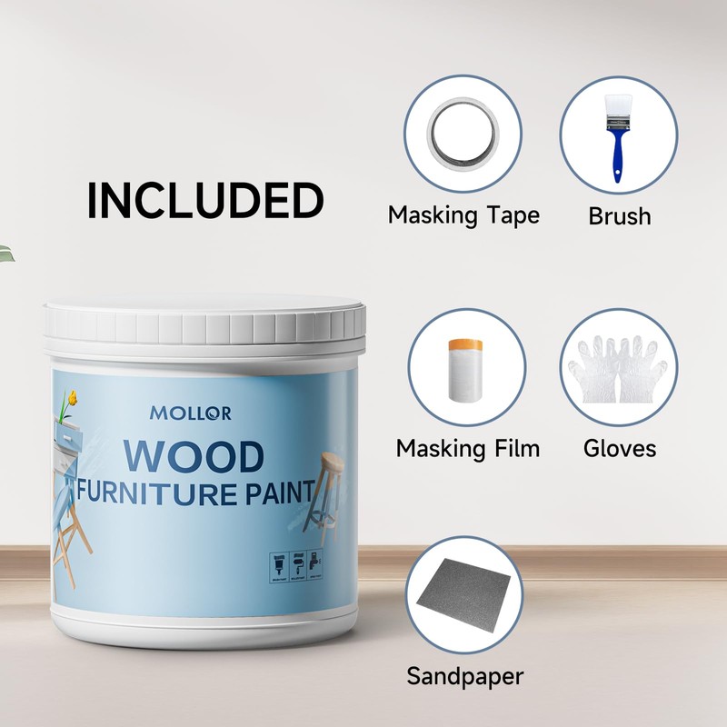 White Paint for Wood - 16 Oz Wood Furniture Paint