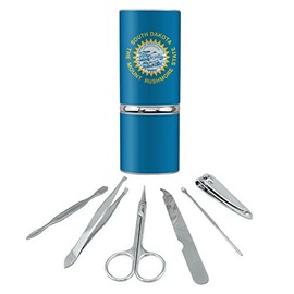 South Dakota State Flag Stainless Steel Manicure Pedicure Grooming Beauty Care Travel Kit