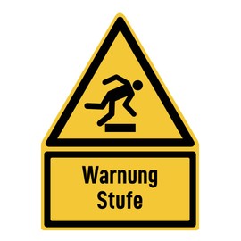 Sticker: 300 x 200 mm, 1 piece, warning level, warning sign with text (German) (yellow/black), Dreick - W007 - DIN EN ISO 7010 / ASR A1.3