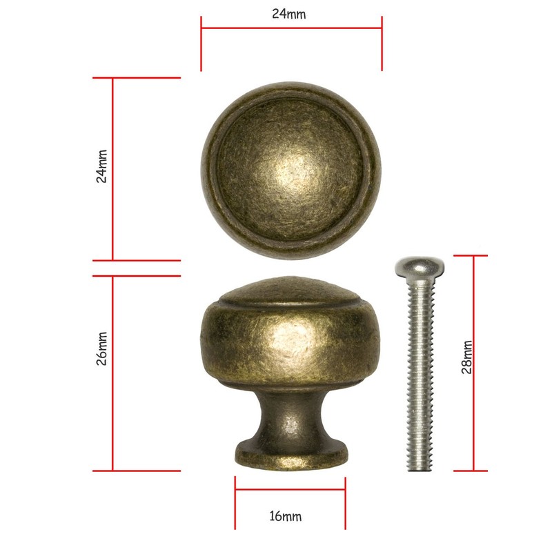 Fuxxer® 2 x Antique Furniture Handles, Drawer Knobs, Knob, Bronze,