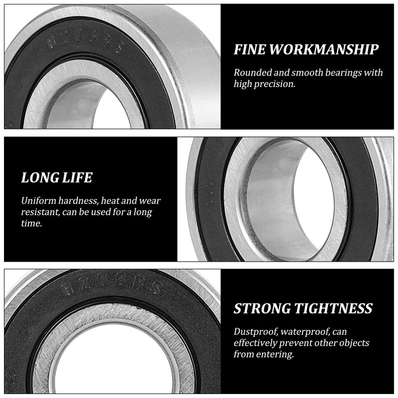 UEETEK 2pcs 6203-2RS Bearing Shielded Deep Groove Ball Bearing Wheel