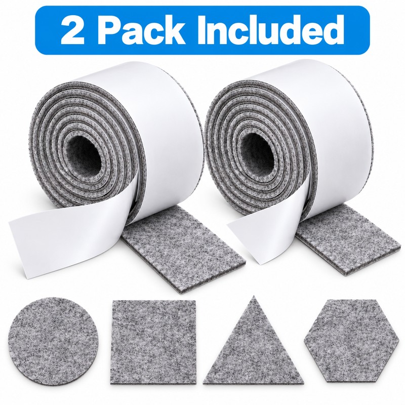 2-Pack Self-Adhesive Felt Furniture Strips for Floor Protection – 39.4