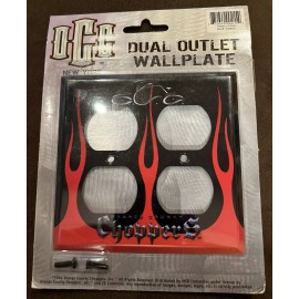 ORANGE COUNTY CHOPPERS OCC AMERICAN CHOPPER DUAL OUTLET WALL PLATE FLAME NEW