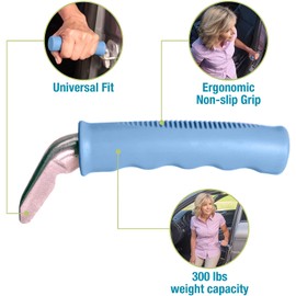 Able Life Auto Cane, Portable Vehicle Support Handle, Standing Mobility Aid, Car Assist Cane Grab Bar, Blue