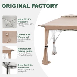 JANCANOPY Canopy Replacement Top Compatible with SUNJOY 11x11 Pop Up Gazebo