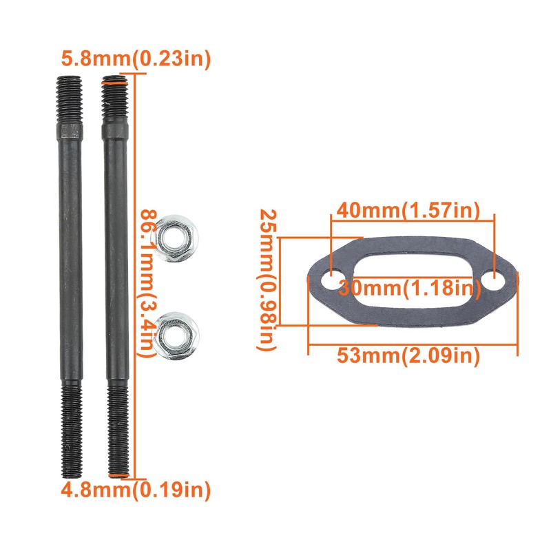 Mtanlo Exhaust Muffler Silencer Bolt Stud Kit for Husqvarna 266XP