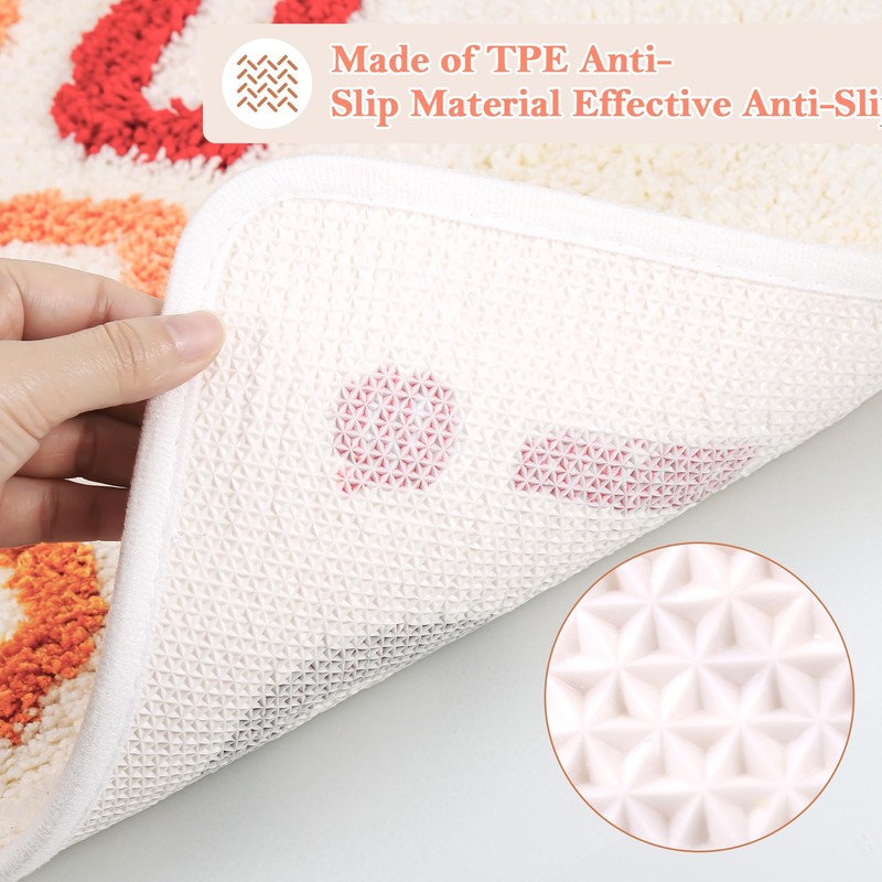 TranRantic Beige Bathroom Rug, 50 x 80 cm Bath Mat