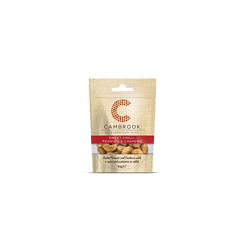 Cambrook Baked Sweet Chilli Peanuts & Cashews 45g (Pack of