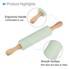 CoCud Silicone Rolling Pins, 12.2" Length, Silicone & Oak Non-Stick