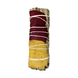 Sage Smudge Stick 4" (White Sage, Red and Yellow Rose Petals 4")