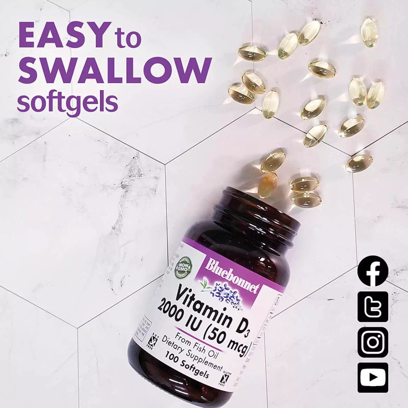 Bluebonnet Vitamin D3 125 Mcg 5000 IU 100 Softgels