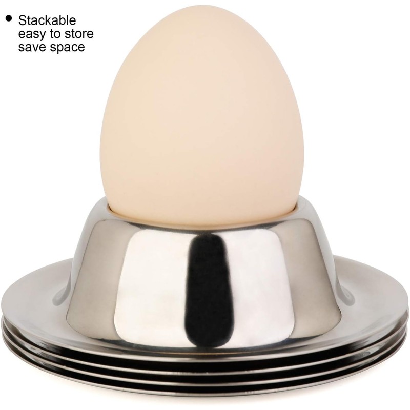 Hsthe Sea 6pcs Stainless Steel Egg Cup Holder Set for