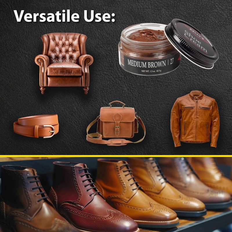 Kelly's Medium Brown Shoe Polish 1.5 oz - Professional Leather